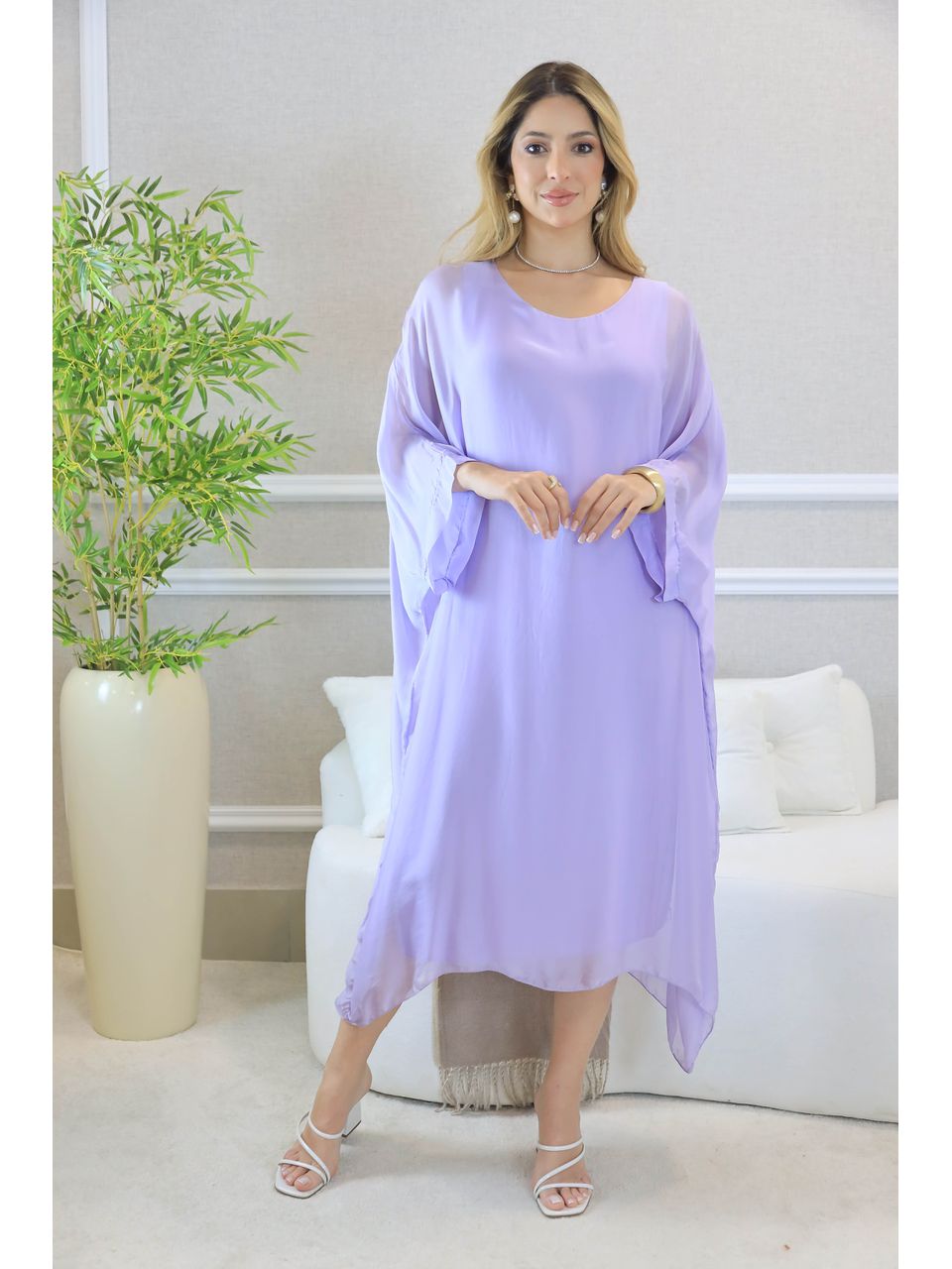 KAFTAN PATRICÍA SEDA LILAS