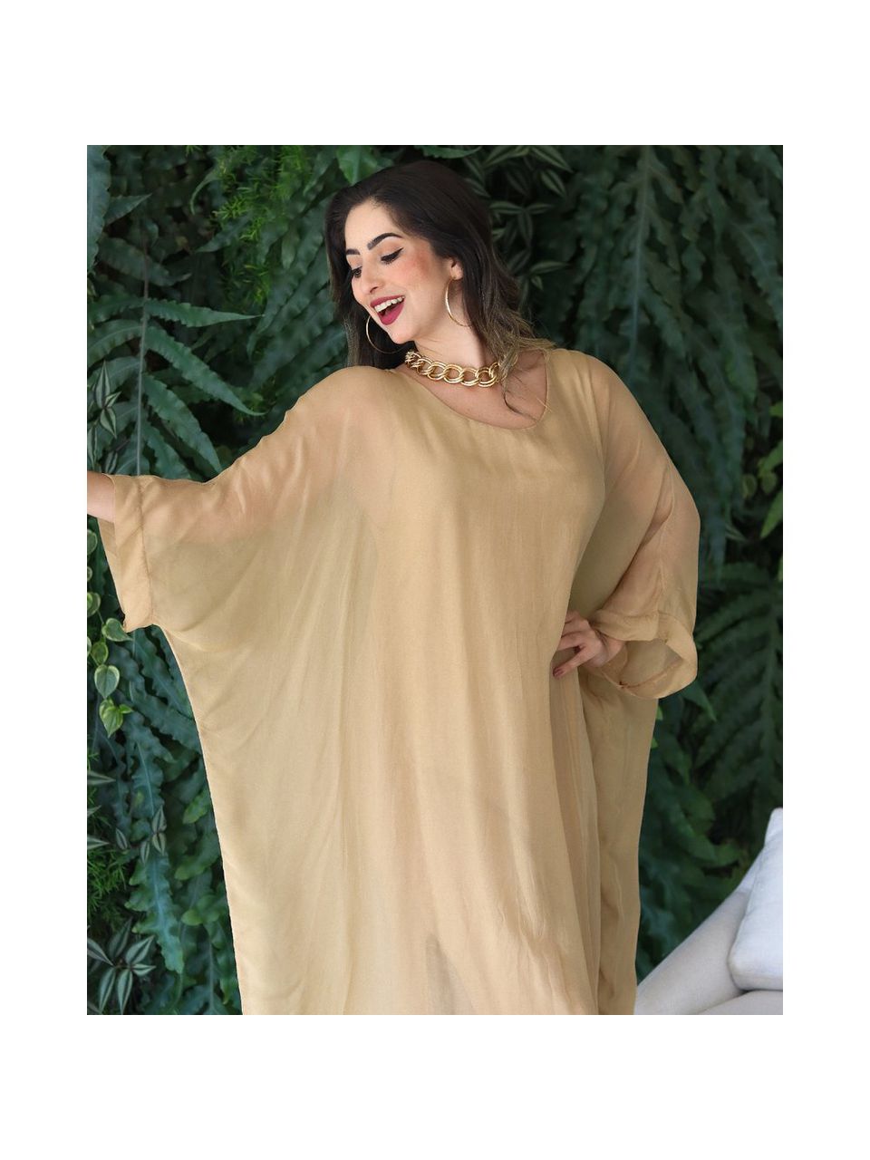 KAFTAN PATRICÍA SEDA CARAMELO