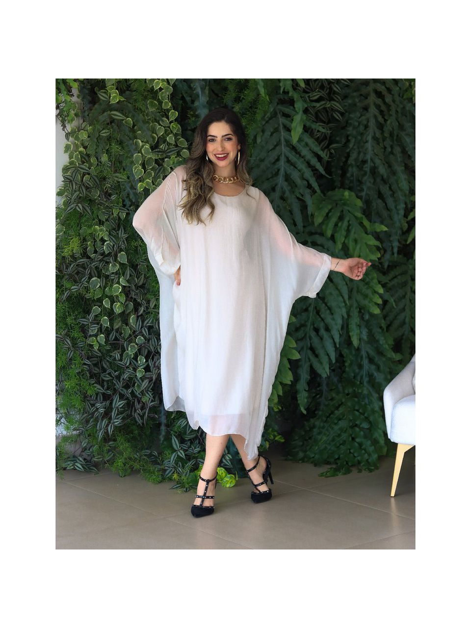 KAFTAN PATRICÍA SEDA BEGE