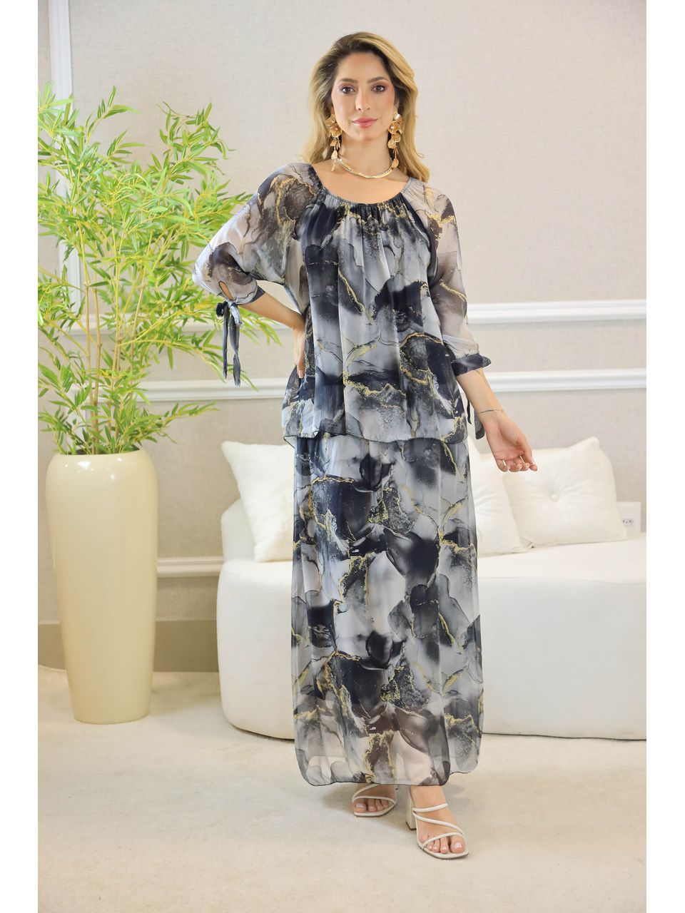 VESTIDO YASMIN SEDA PRETO