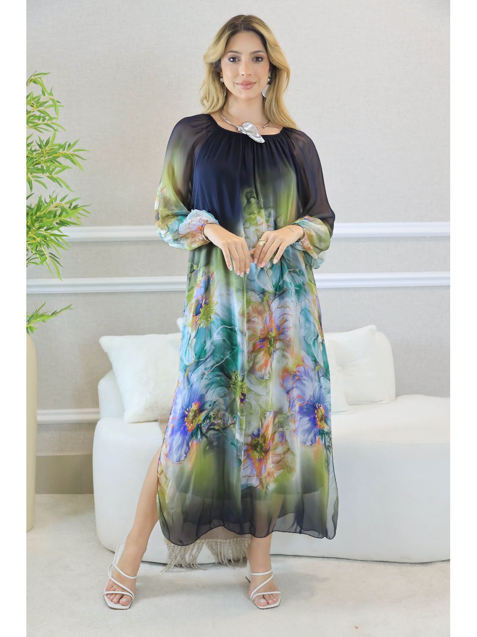 VESTIDO ELOÁ SEDA MARROM