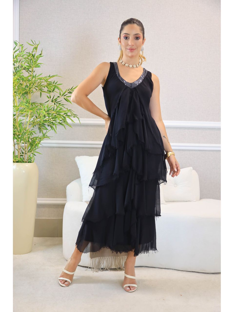 VESTIDO JULIETE PRETO