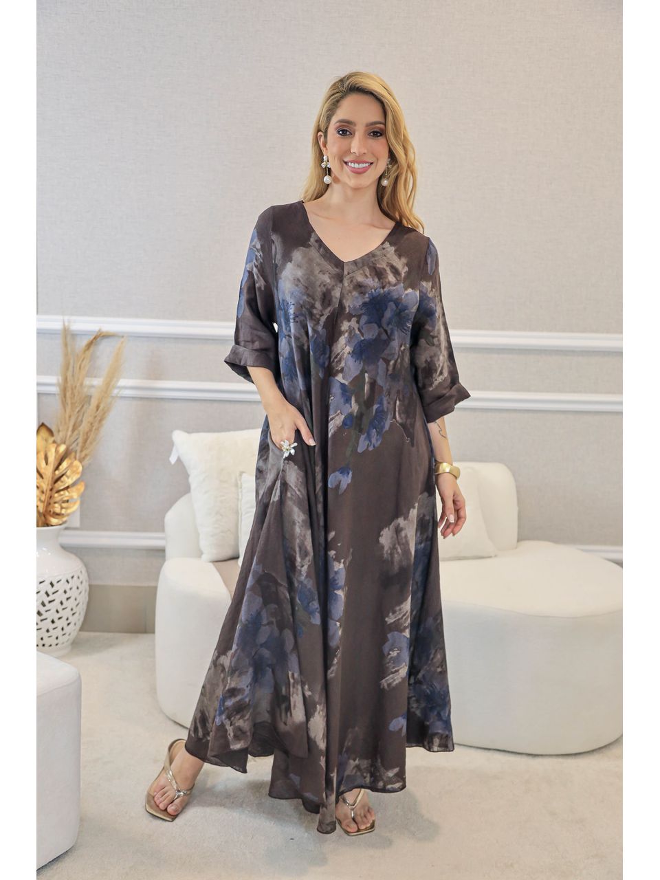 VESTIDO LÍCIA MARROM