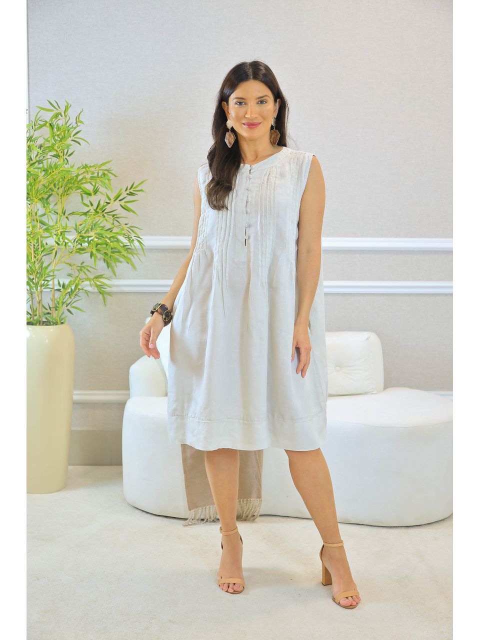 VESTIDO TERESA BEGE