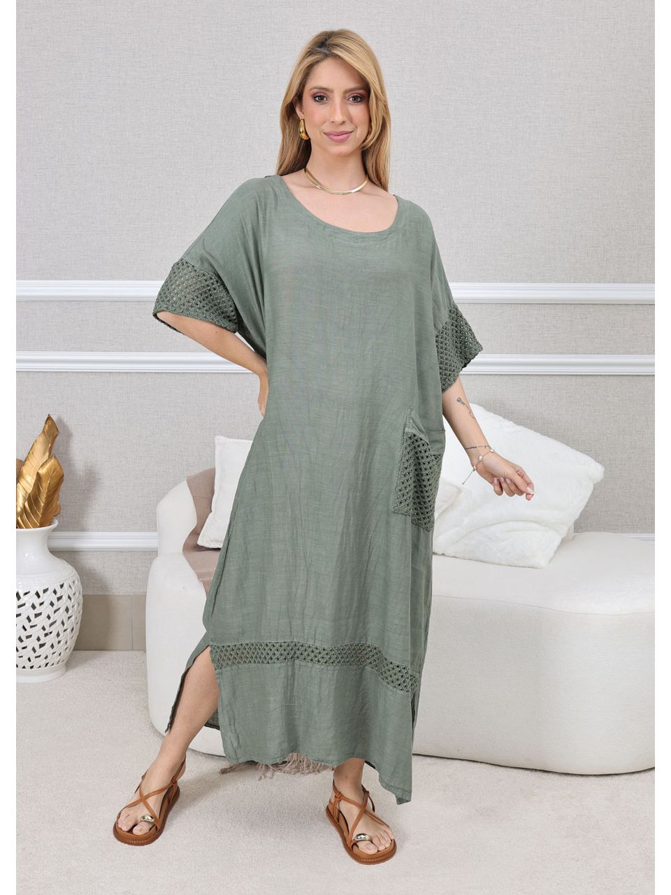 VESTIDO EVELIN MILITAR