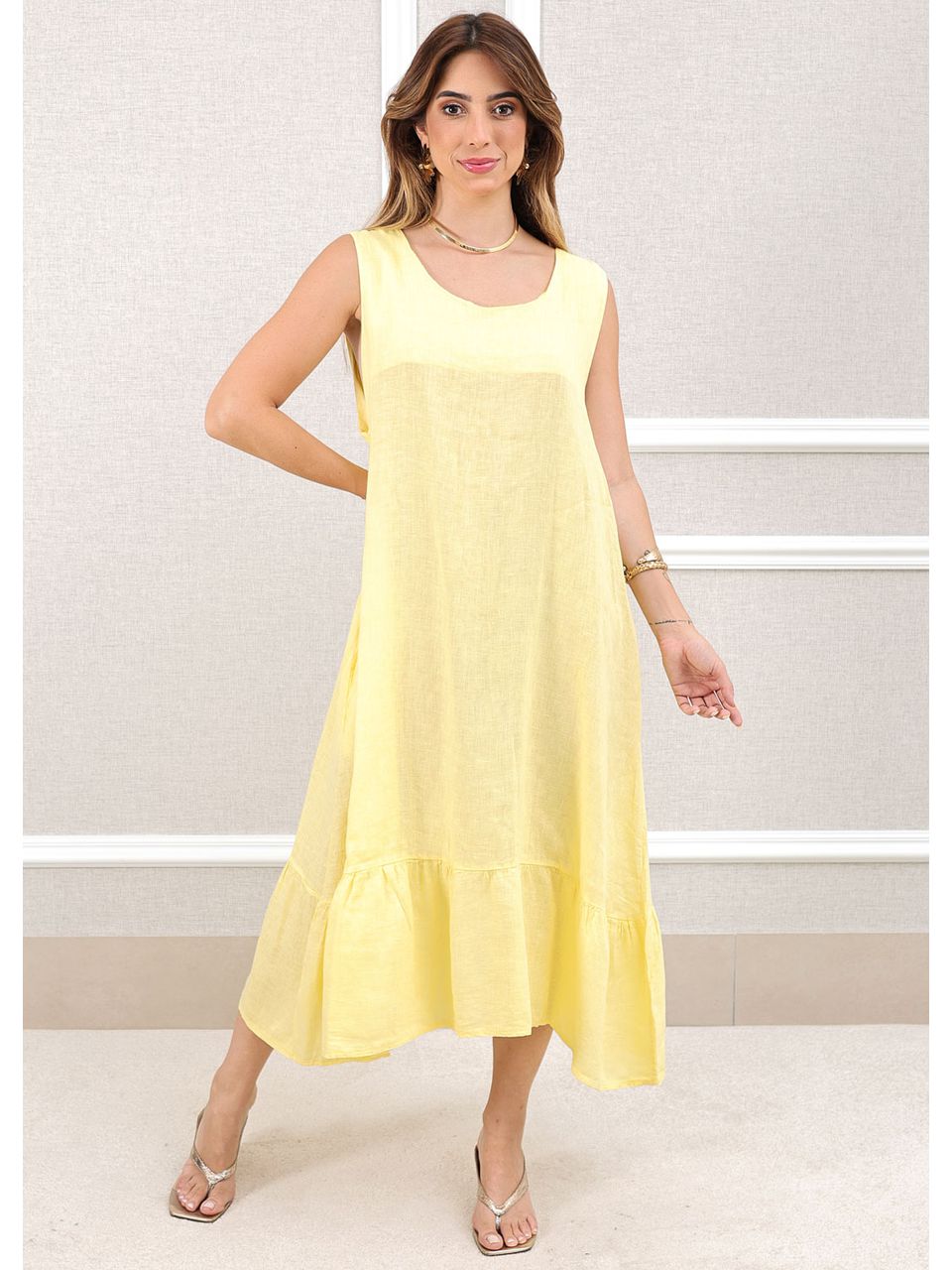 VESTIDO MALU MANTEIGA