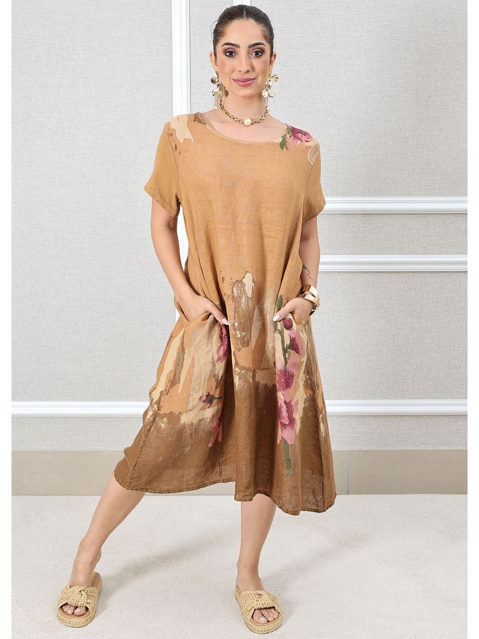 VESTIDO GIOVANA CARAMELO