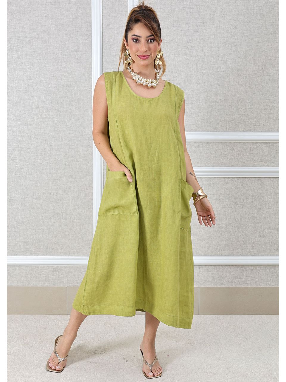 VESTIDO FRANCINE PISTACHE