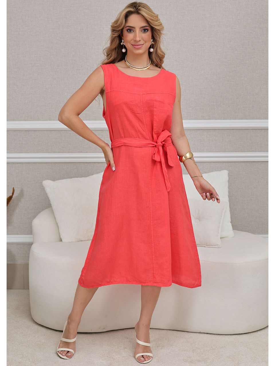 VESTIDO JOSEANE CORAL