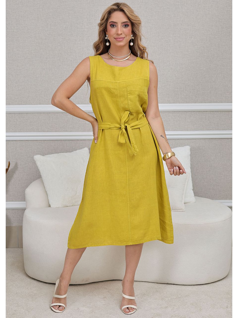 VESTIDO JOSEANE MOSTARDA