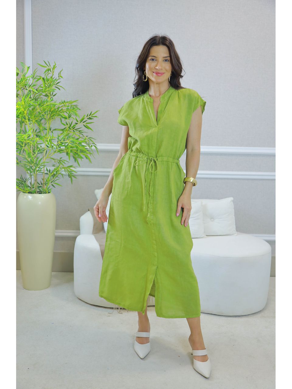 VESTIDO MELISSA PISTACHE