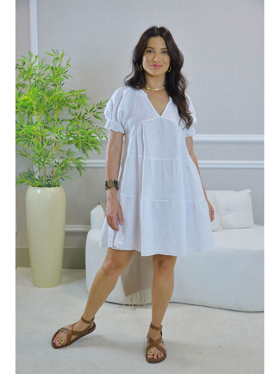 VESTIDO MIDI LUCILLE BRANCO