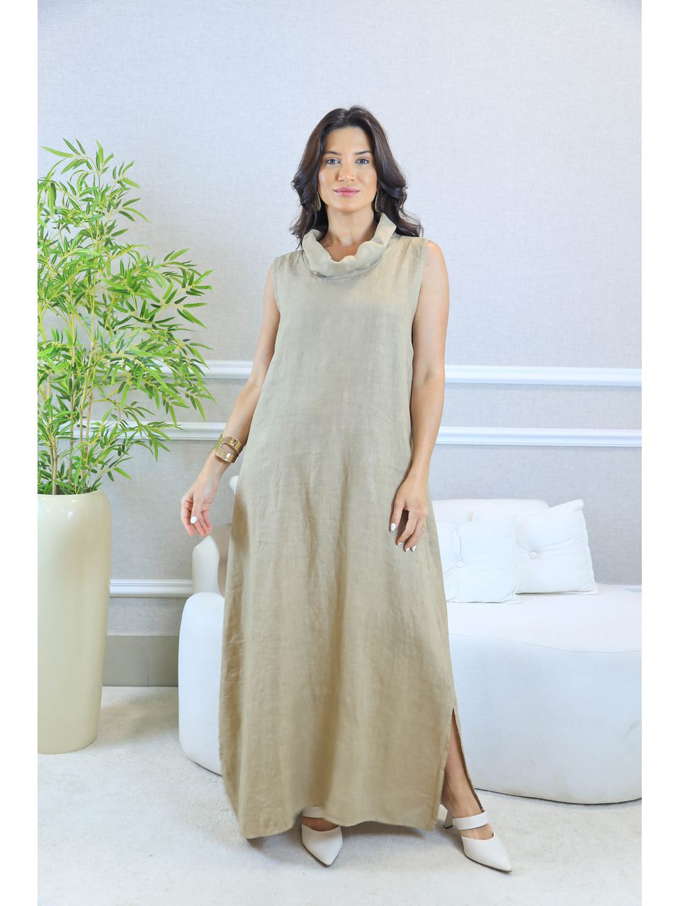 VESTIDO MARJORIE CARAMELO