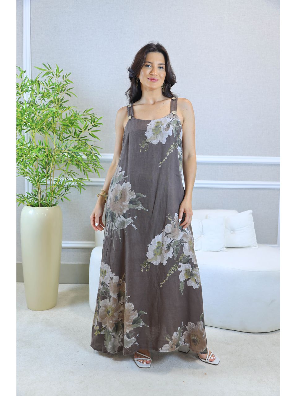 VESTIDO MAYUMI MARROM