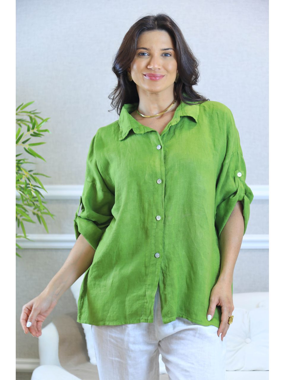 CAMISA LENA PISTACHE