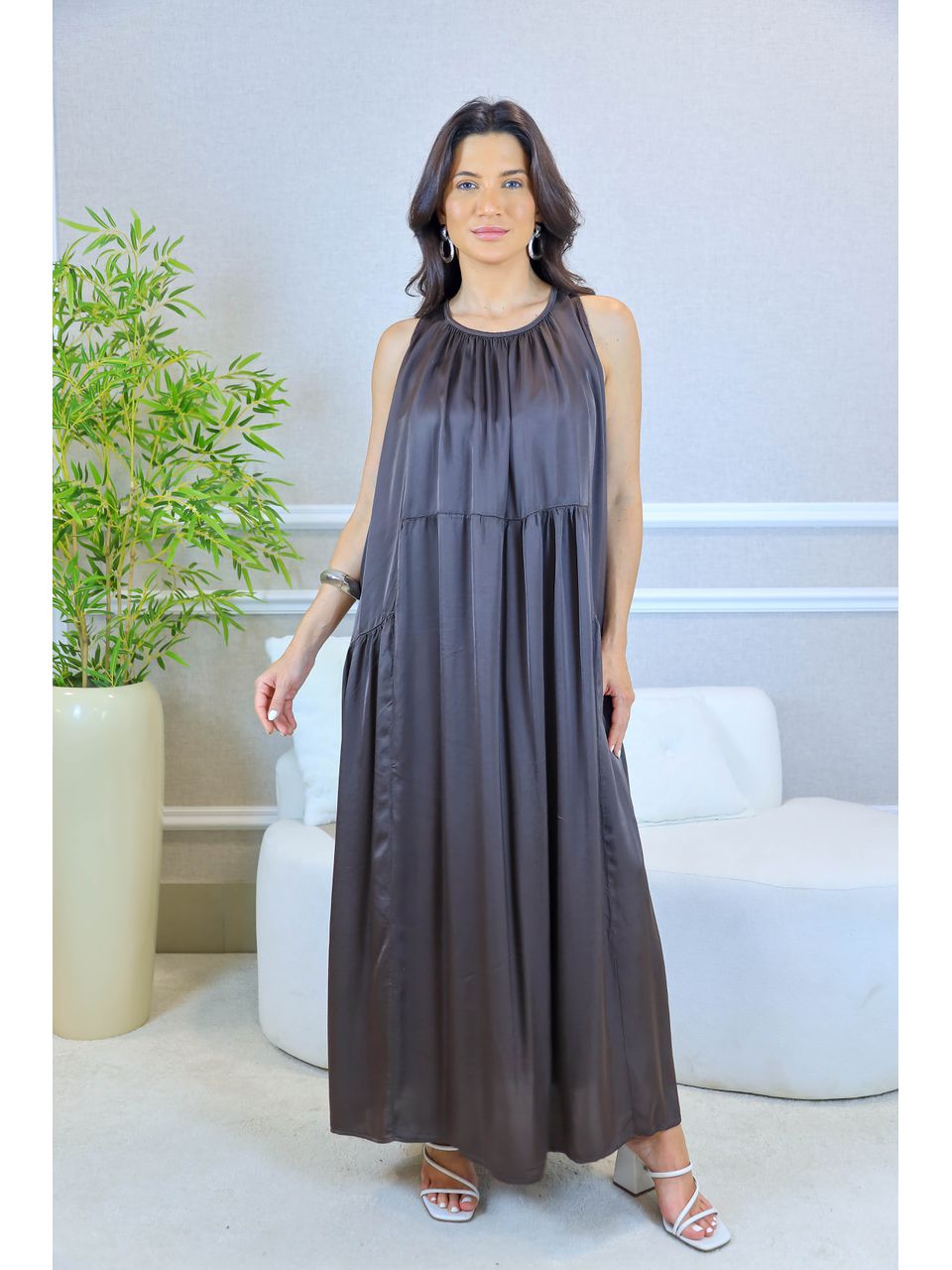 VESTIDO SIMONE MARROM