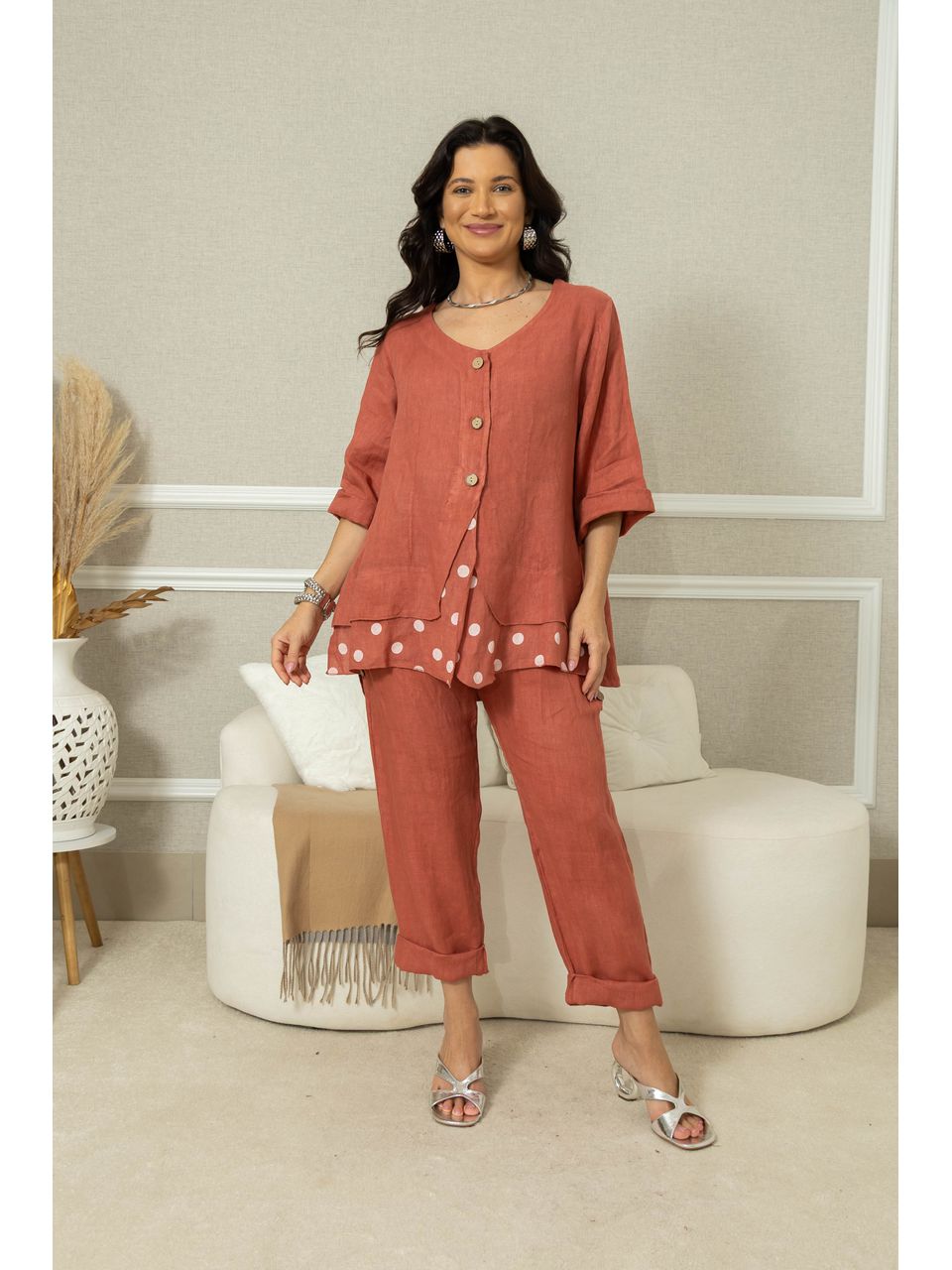 CAMISA IARA CJ GOIABA