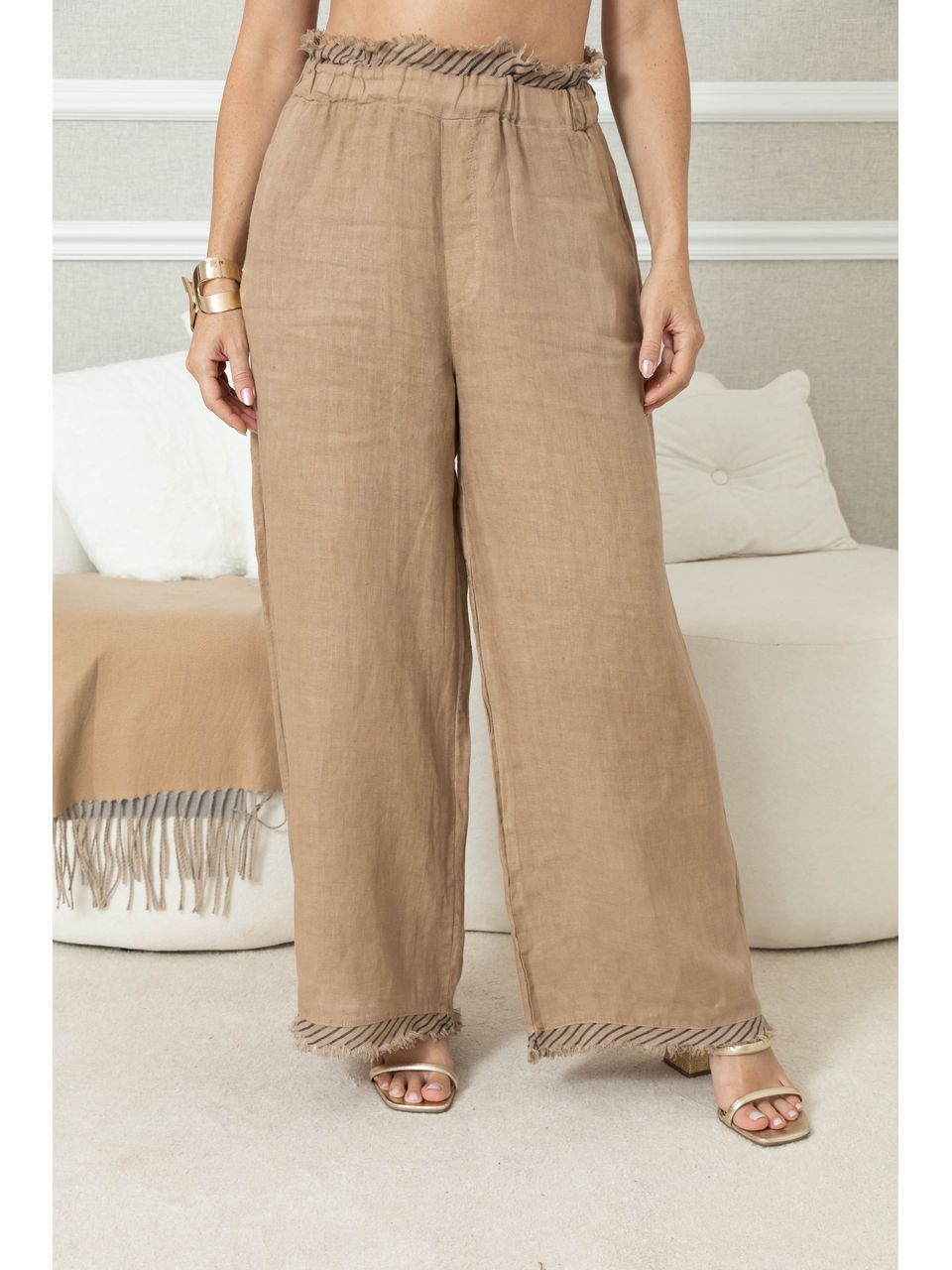 Calça Alma Linho CARAMELO