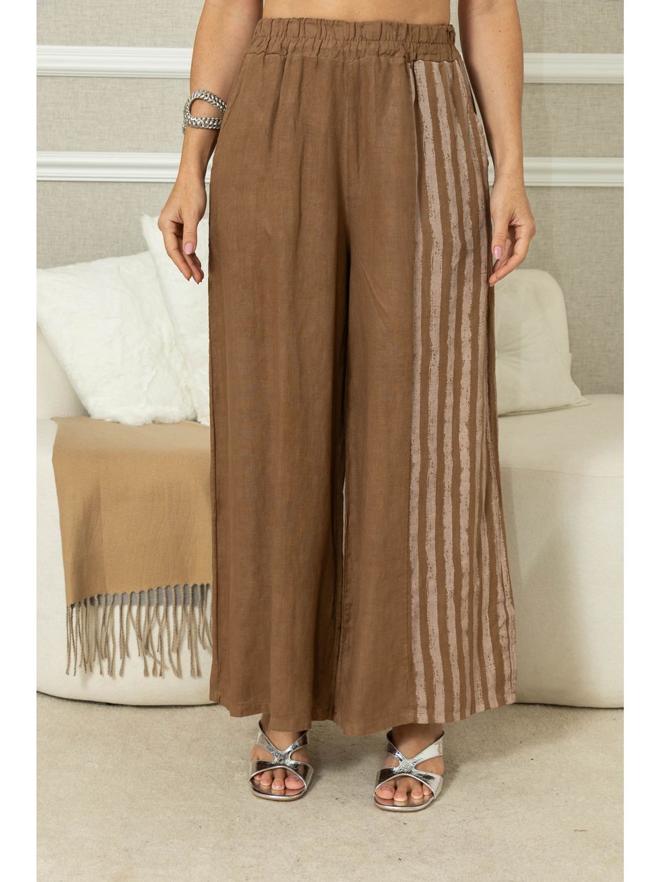 Calça Amalia Linho CJ MARROM