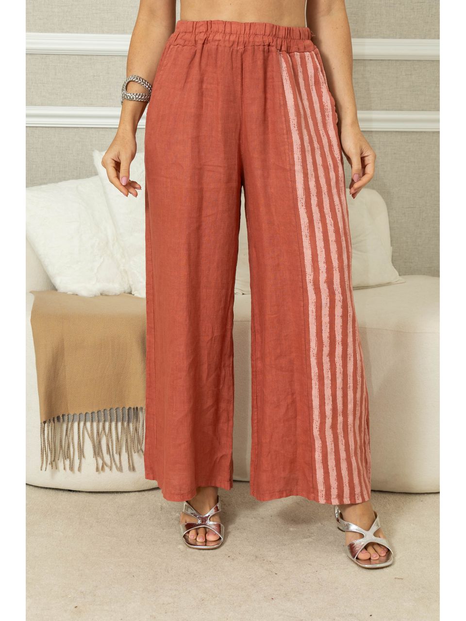 Calça Amalia Linho CJ GOIABA