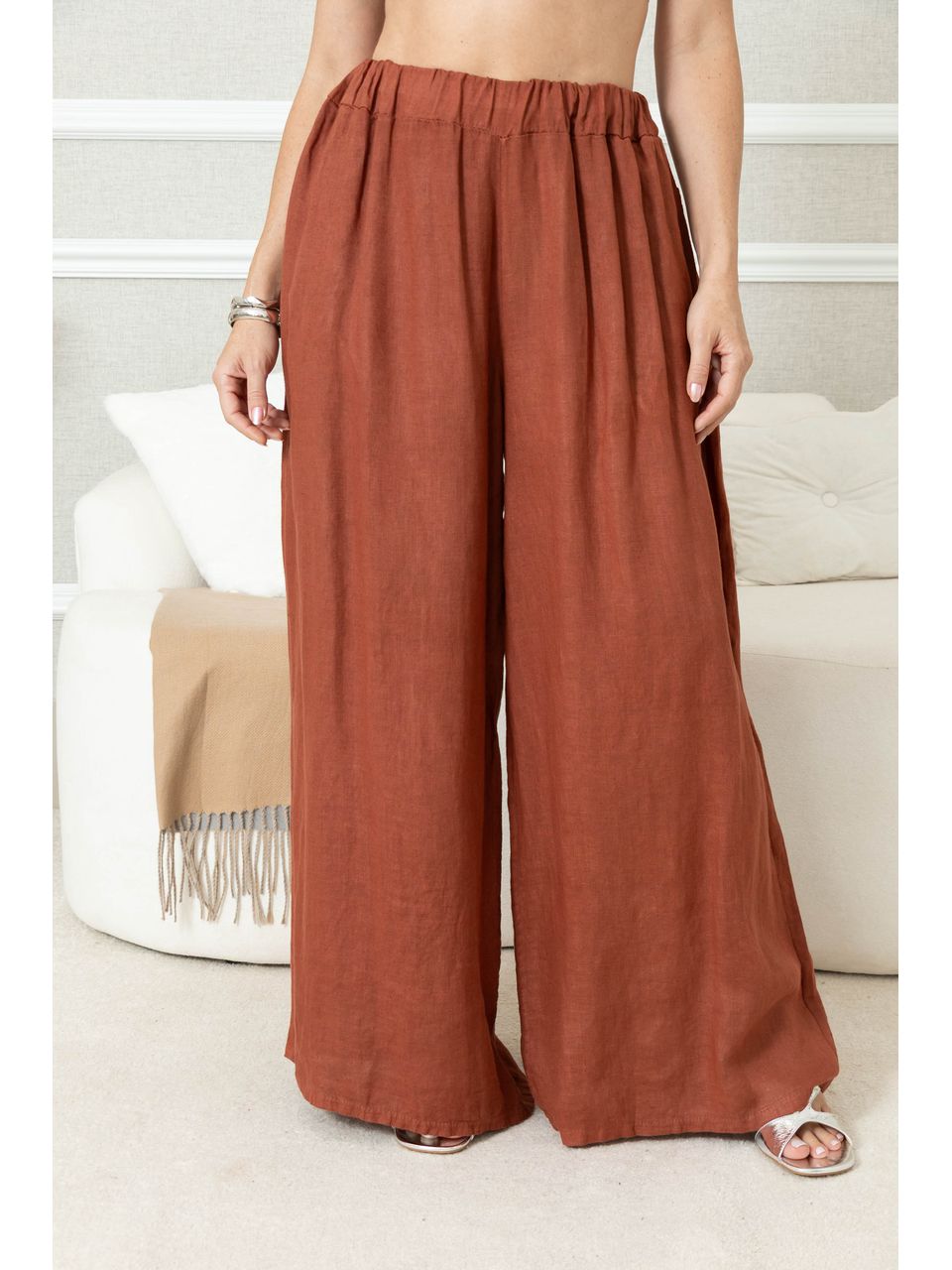 CALÇA ANDRESA LINHO TELHA