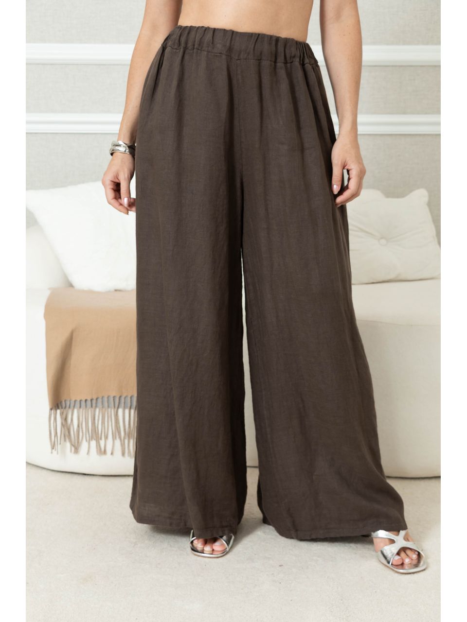 CALÇA ANDRESA LINHO CHOCOLATE