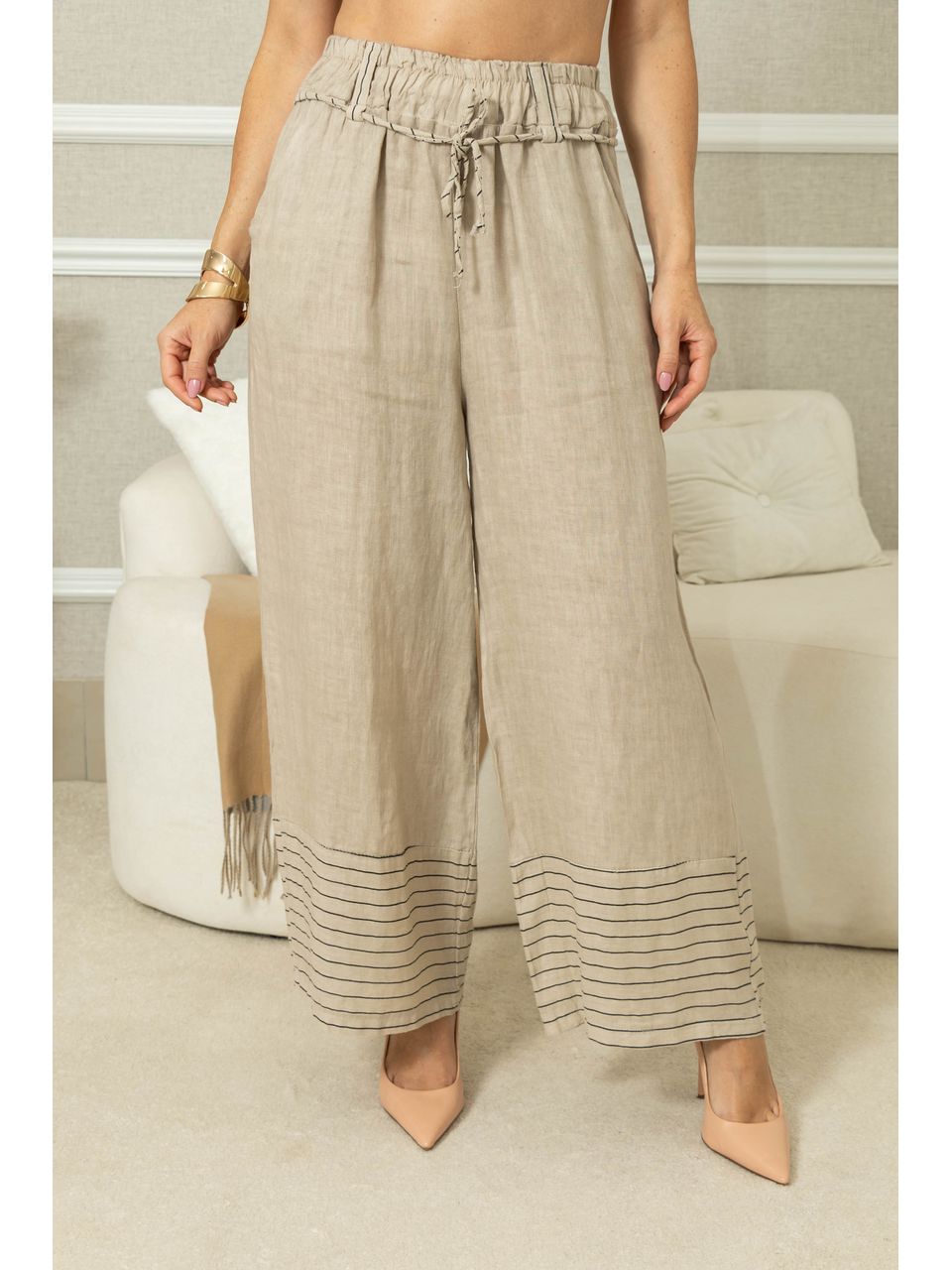 CALÇA OLGA CJ BEGE ESCURO