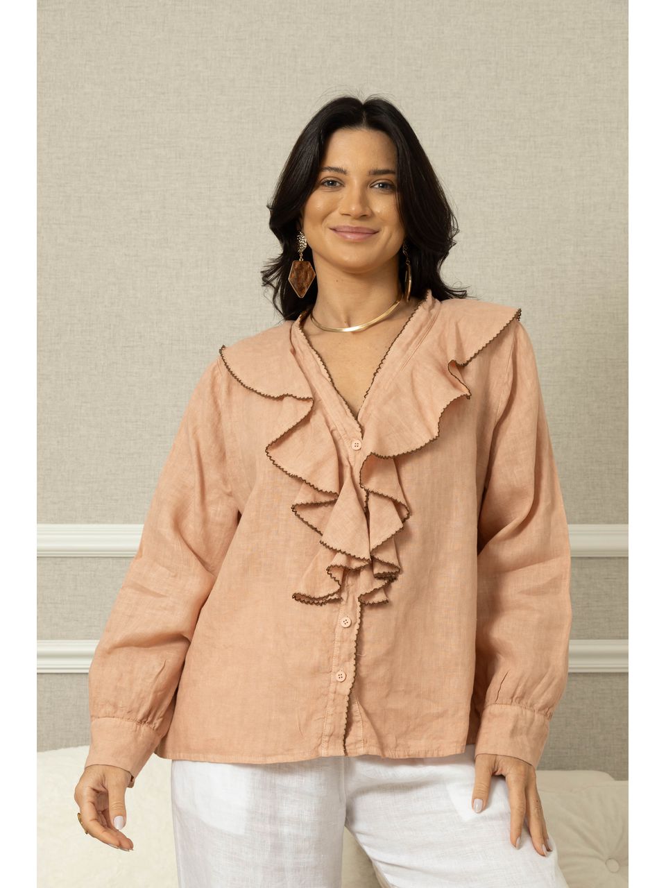 CAMISA ALPINIA PESSEGO