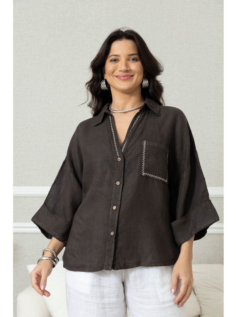 CAMISA CANDURA CHOCOLATE