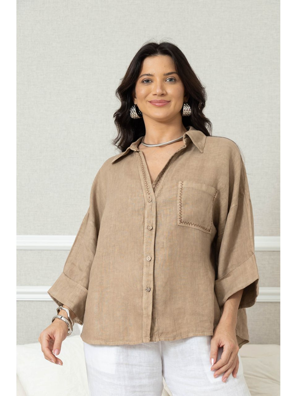 CAMISA CANDURA CARAMELO