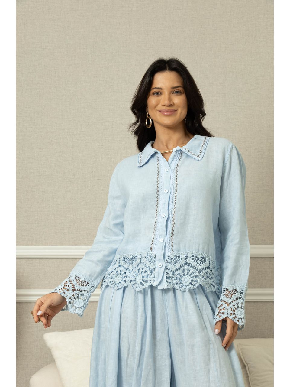 CAMISA LINA CJ AZUL BEBE