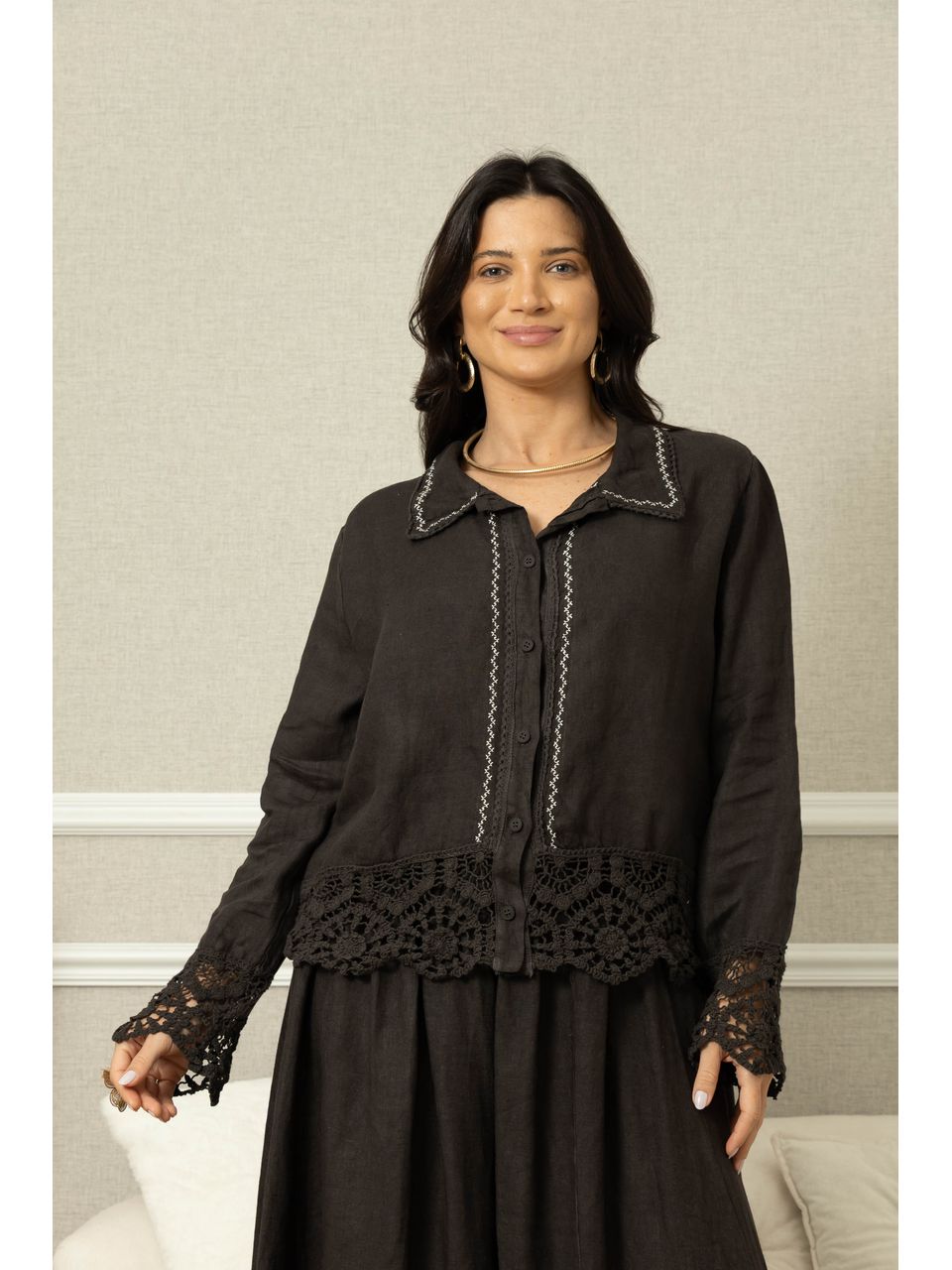 CAMISA LINA CJ CHOCOLATE