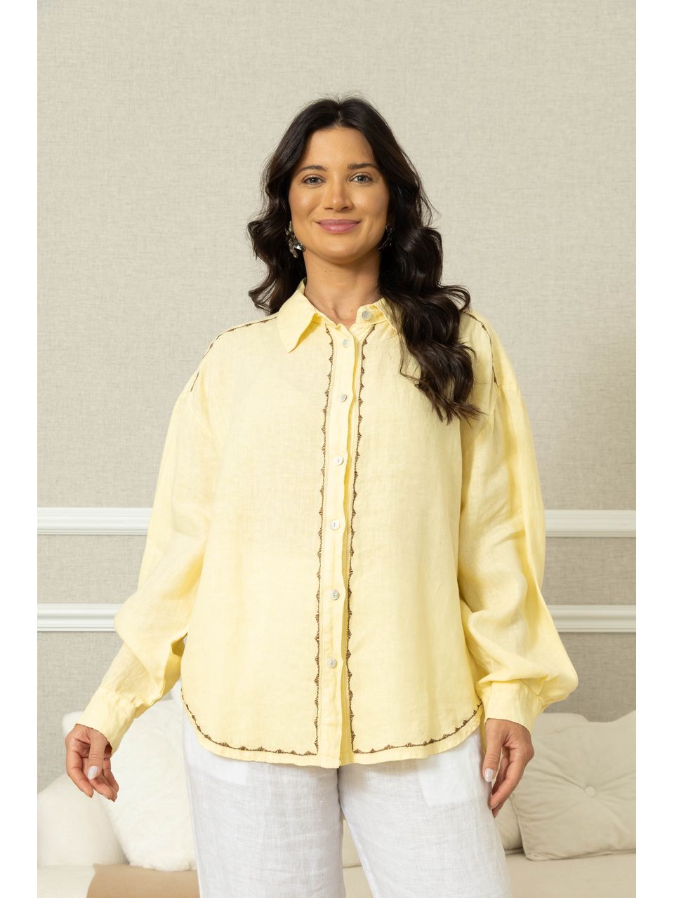 CAMISA LINDA LUZ MANTEIGA