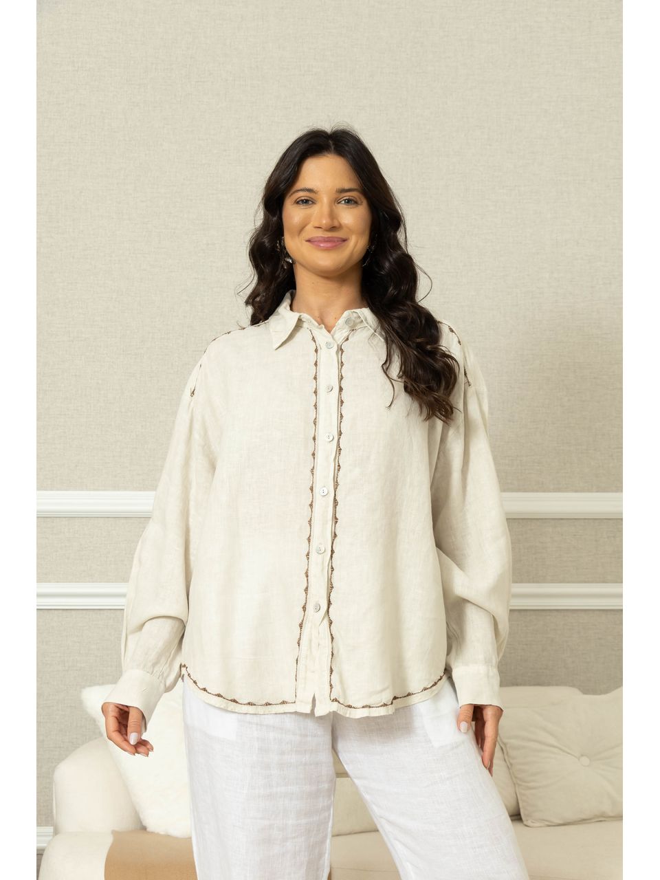 CAMISA LINDA LUZ BEGE