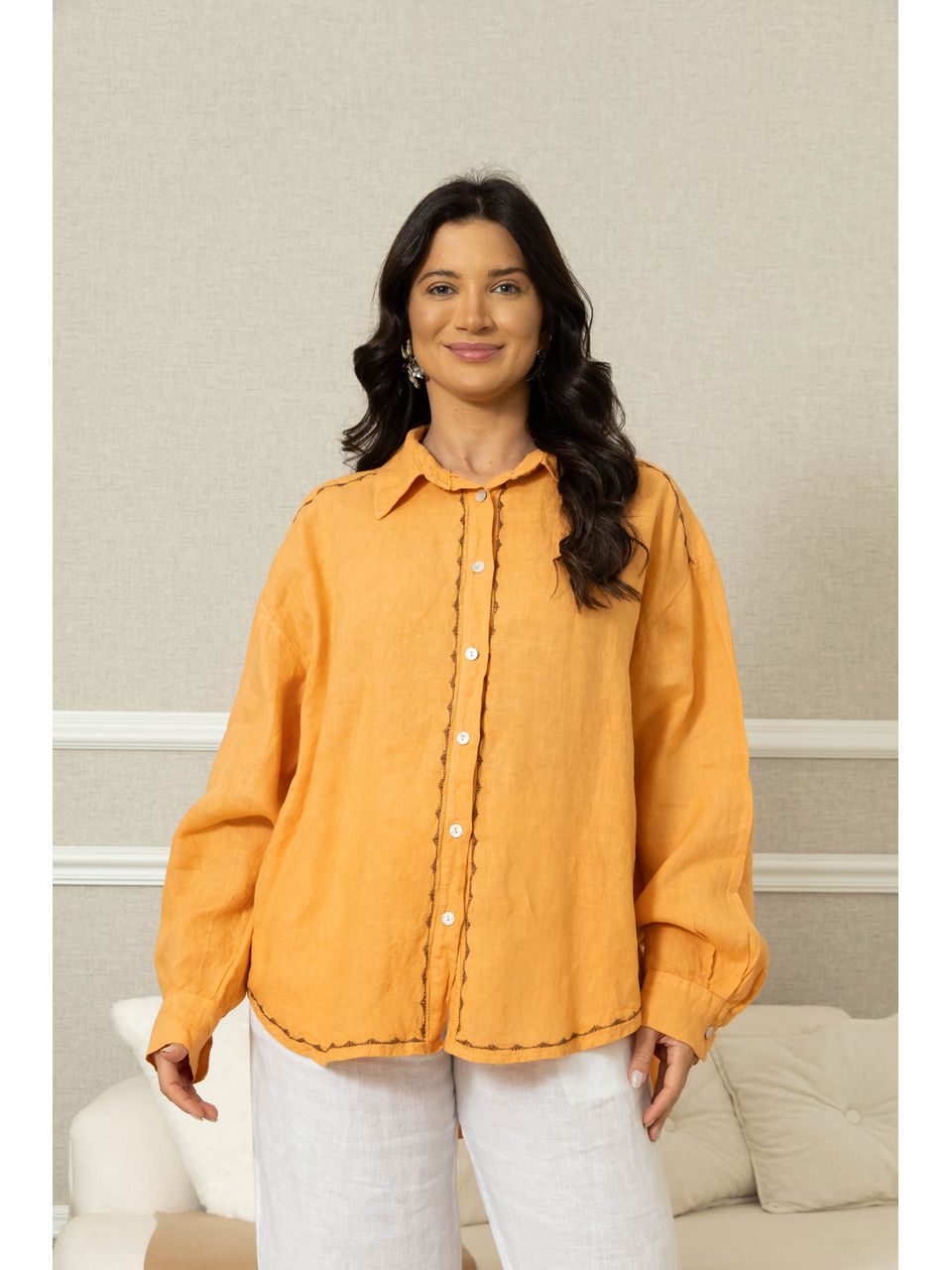 CAMISA LINDA LUZ TANGERINA