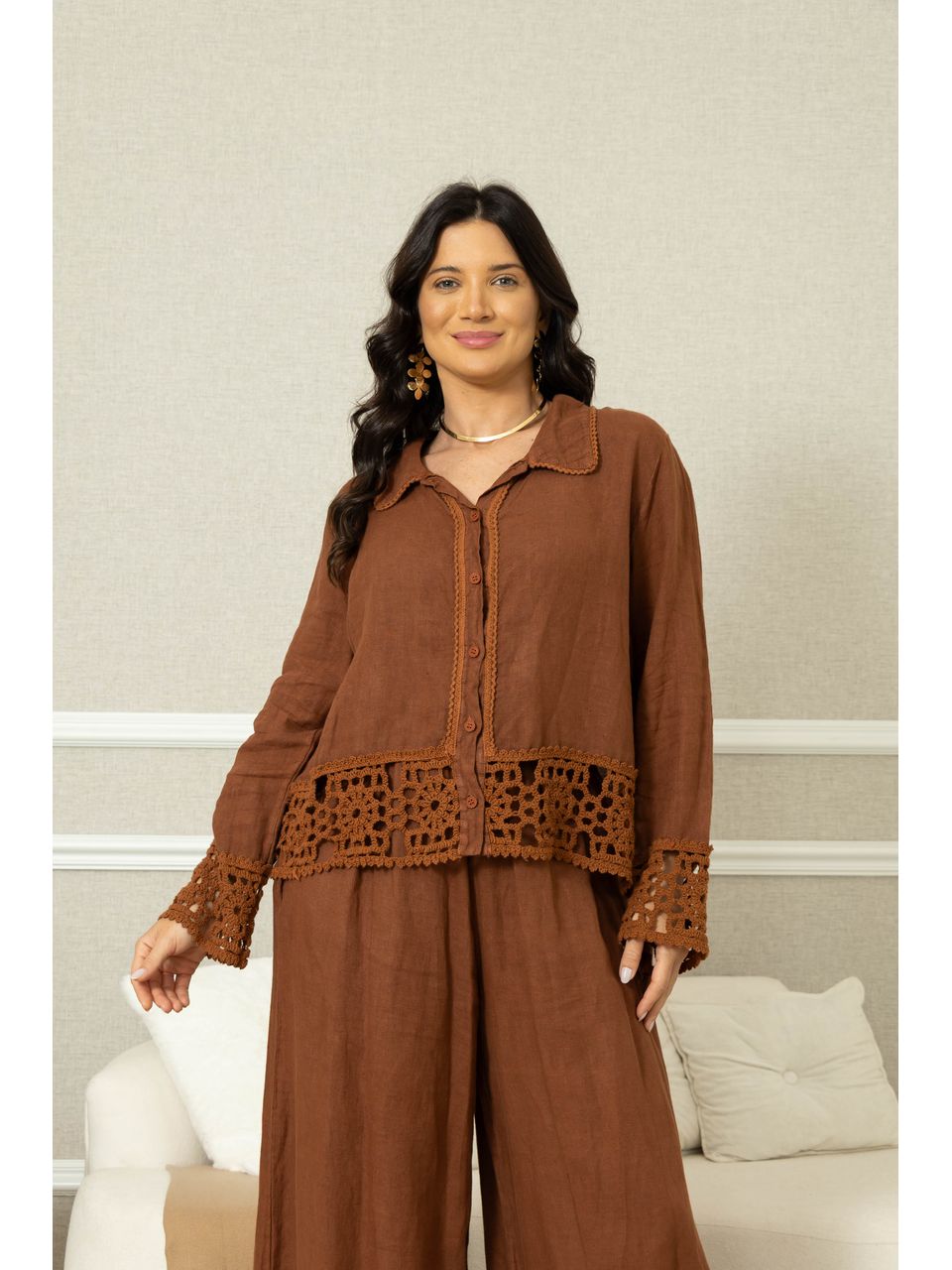 CAMISA LÓTUS CJ TERRA COTA 