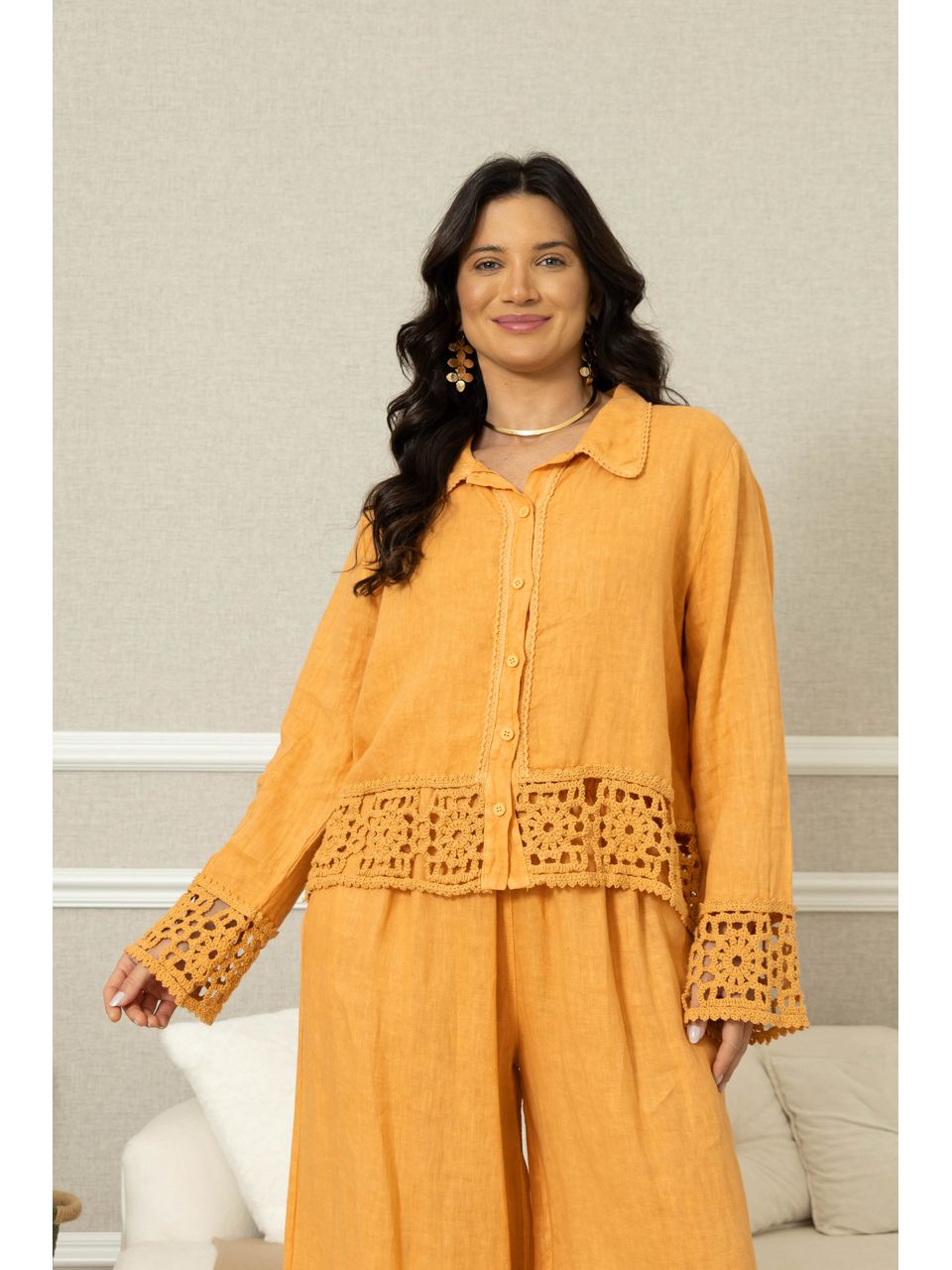 CAMISA LÓTUS CJ TANGERINA