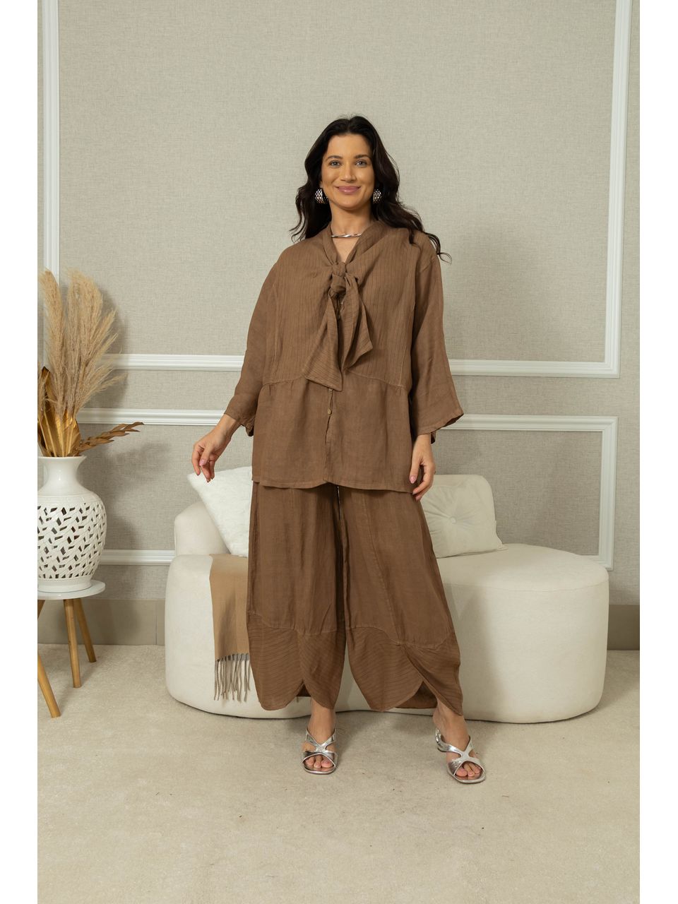 Camisa Milka Linho CJ CAPUCCINO