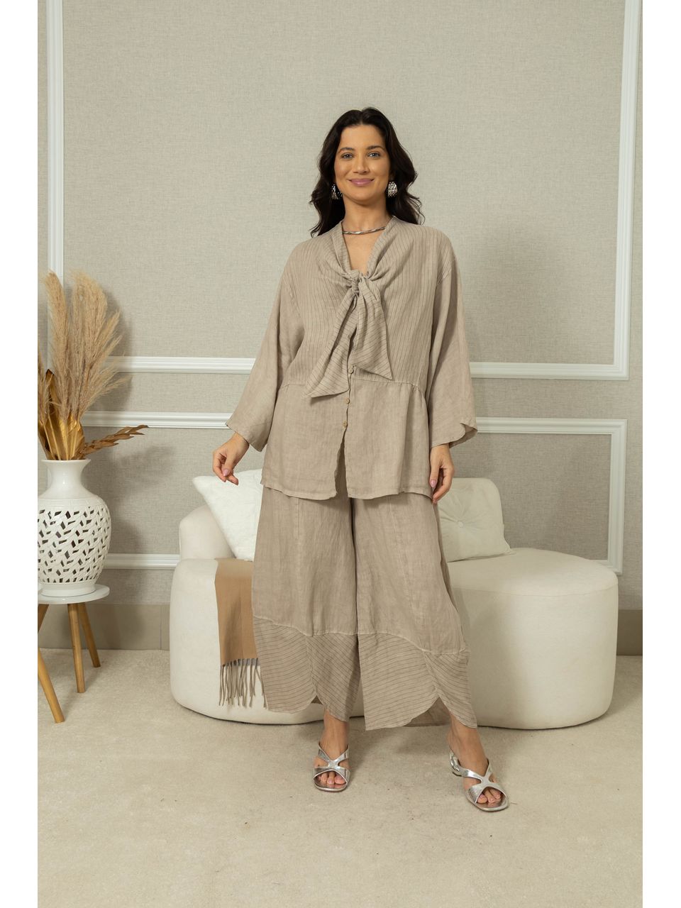 Camisa Milka Linho CJ BEGE