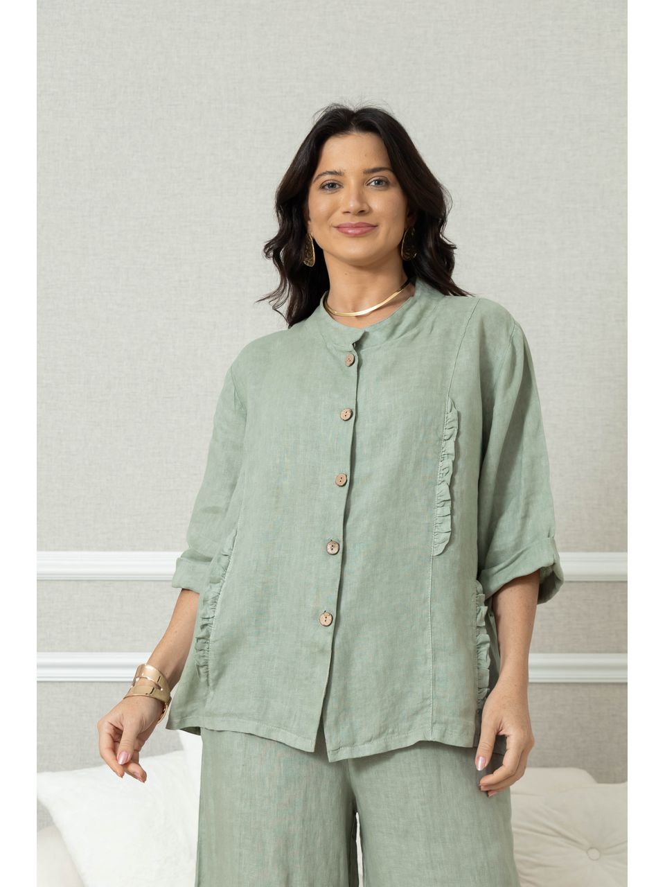 Camisa Bia CJ Linho MENTA