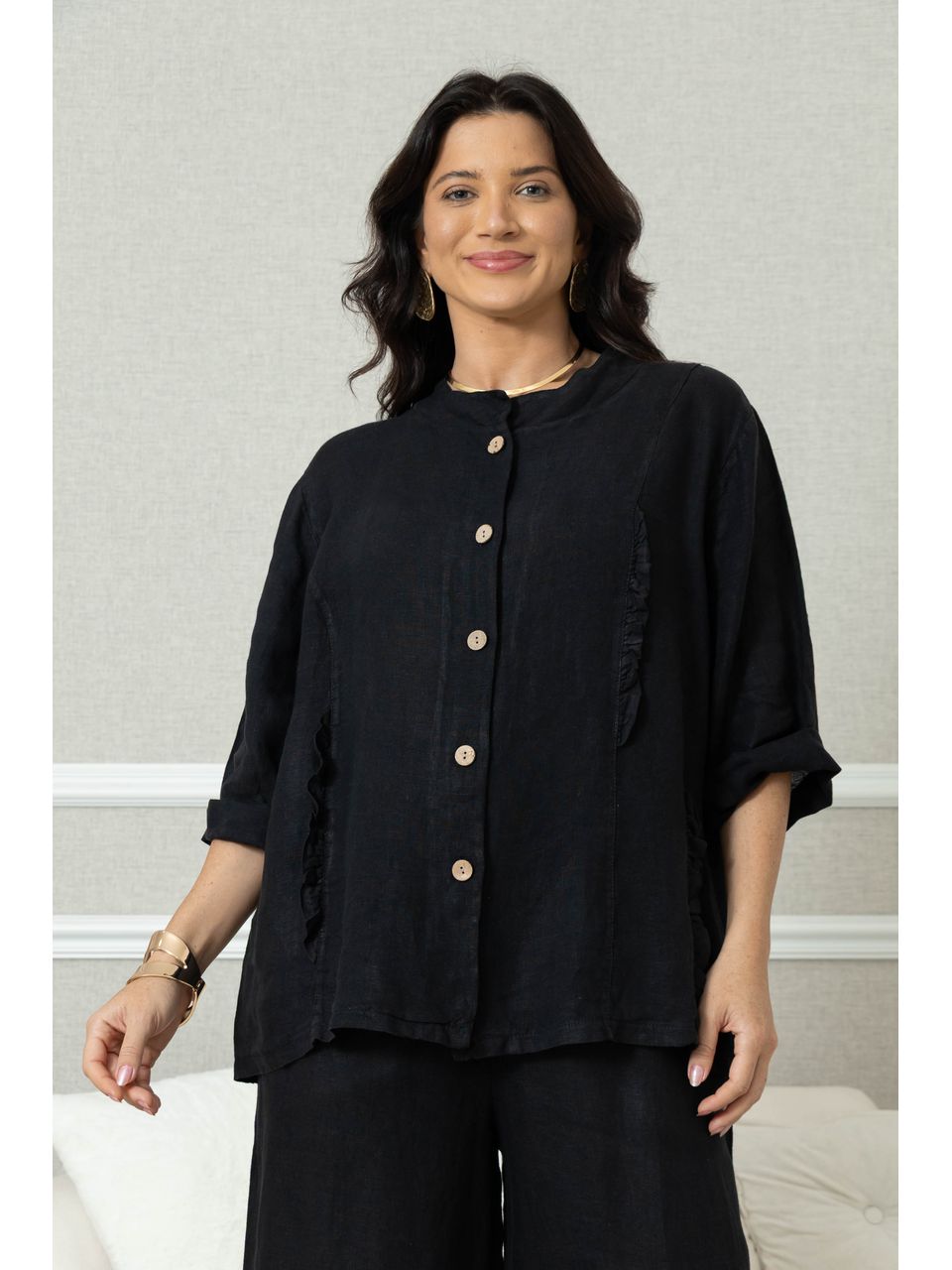 Camisa Bia CJ Linho PRETO