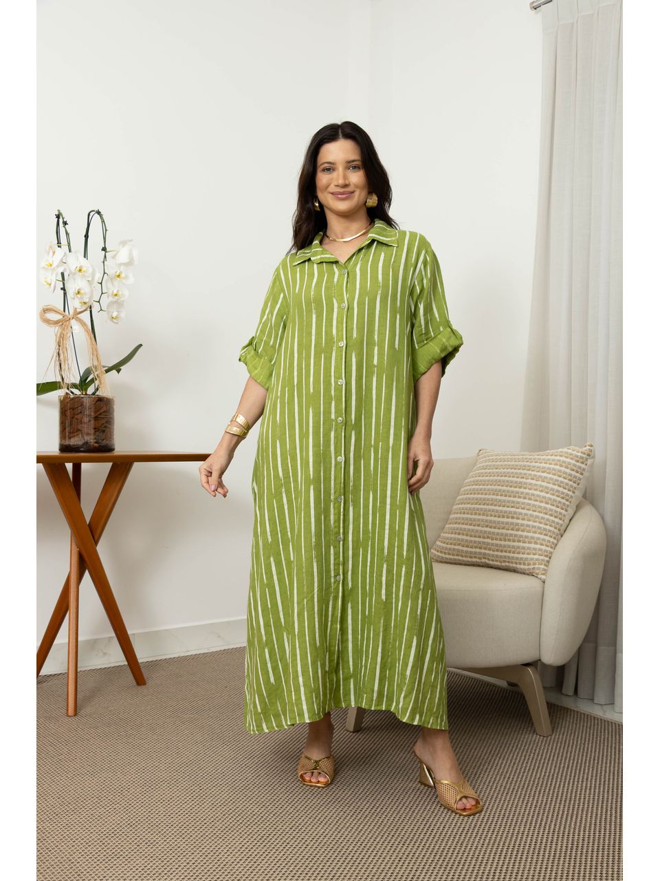 CHEMISE VALENÇA PISTACHE