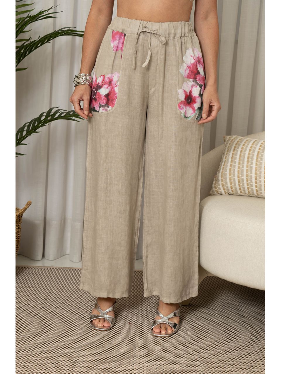 CALÇA ONARA CJ BEGE ESCURO