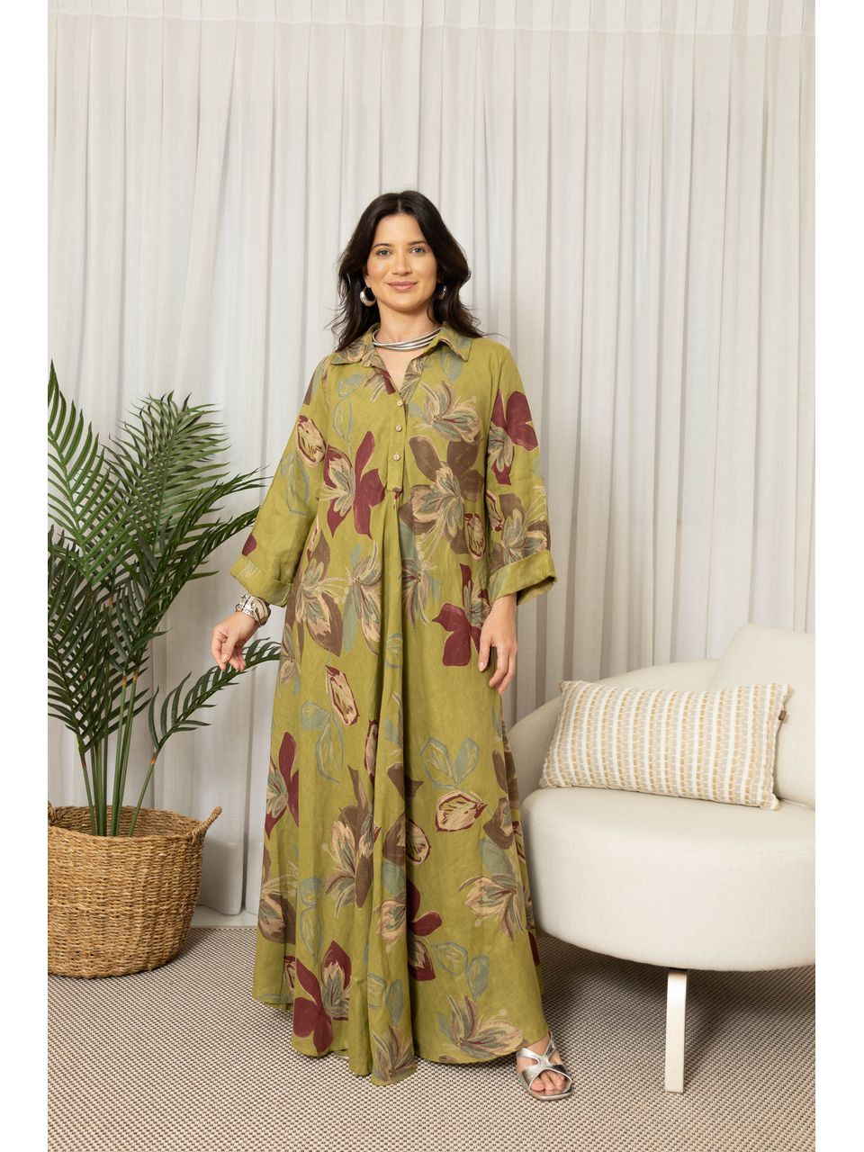 VESTIDO CARLA PISTACHE