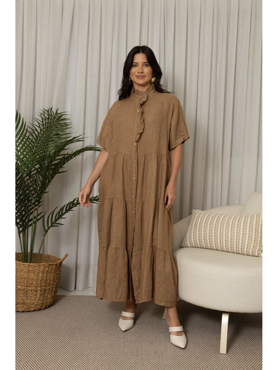 VESTIDO JAQUELINE CARAMELO