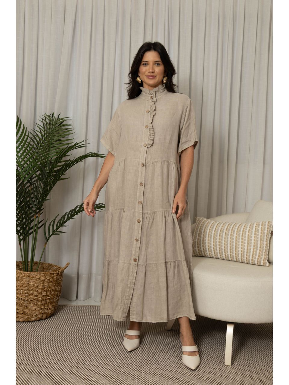 VESTIDO JAQUELINE BEGE