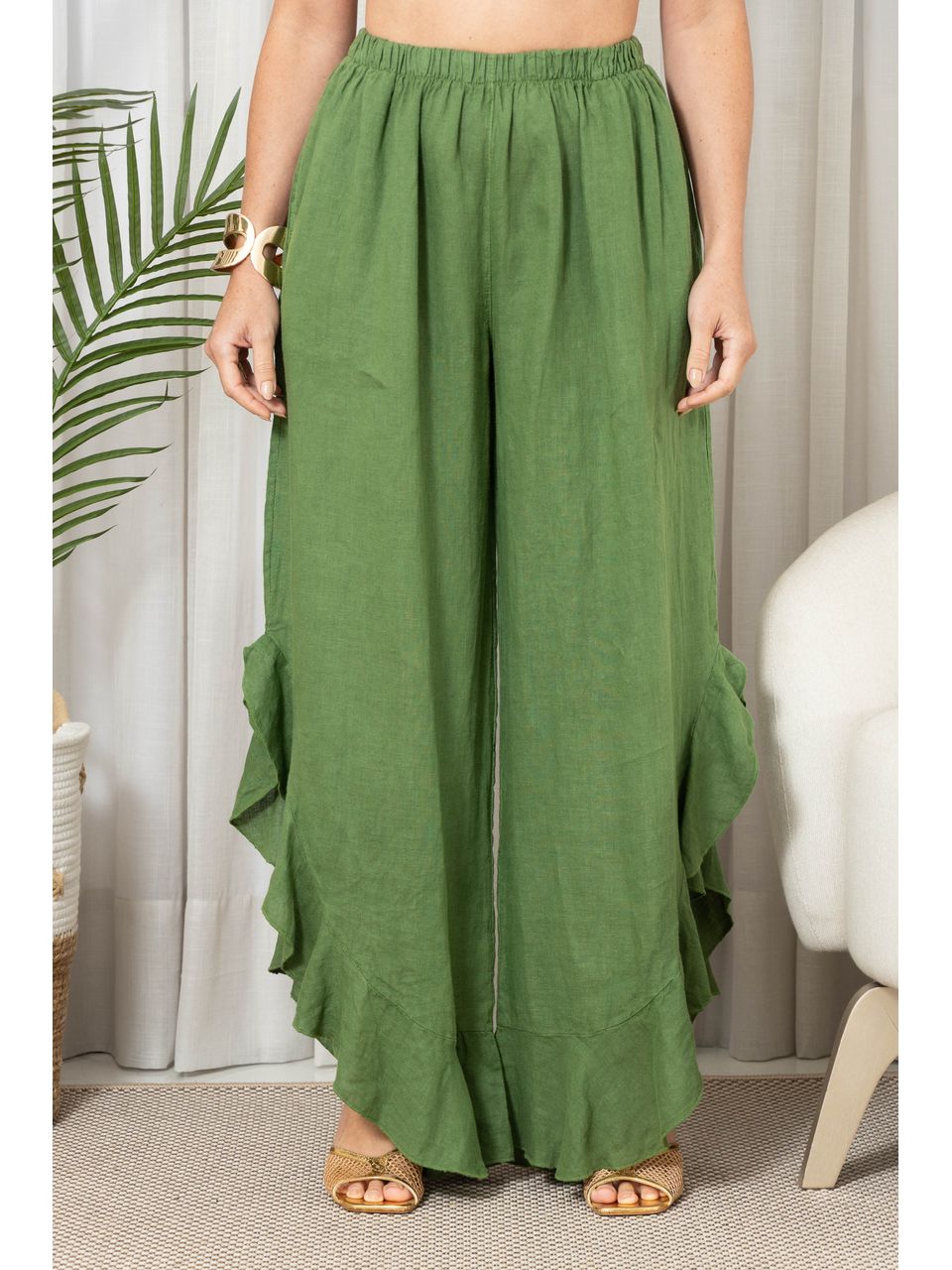 CALÇA EDNA VERDE GRAMA