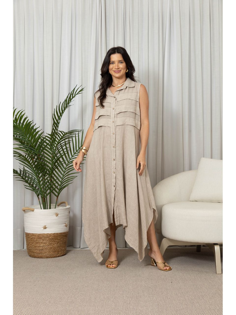 CHEMISE AYLA BEGE ESCURO