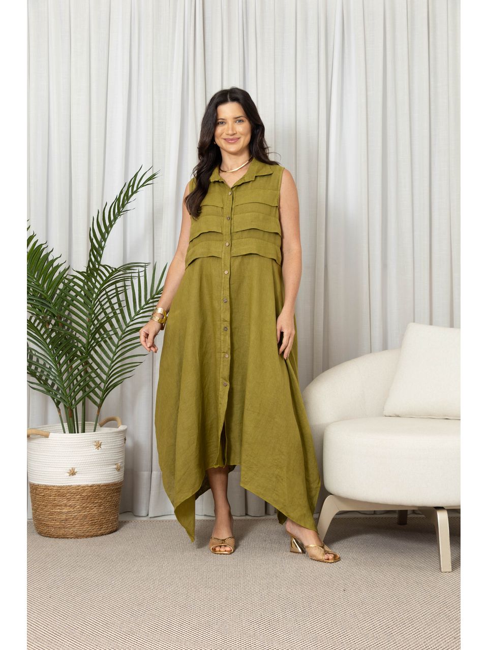 CHEMISE AYLA VERDE OLIVA