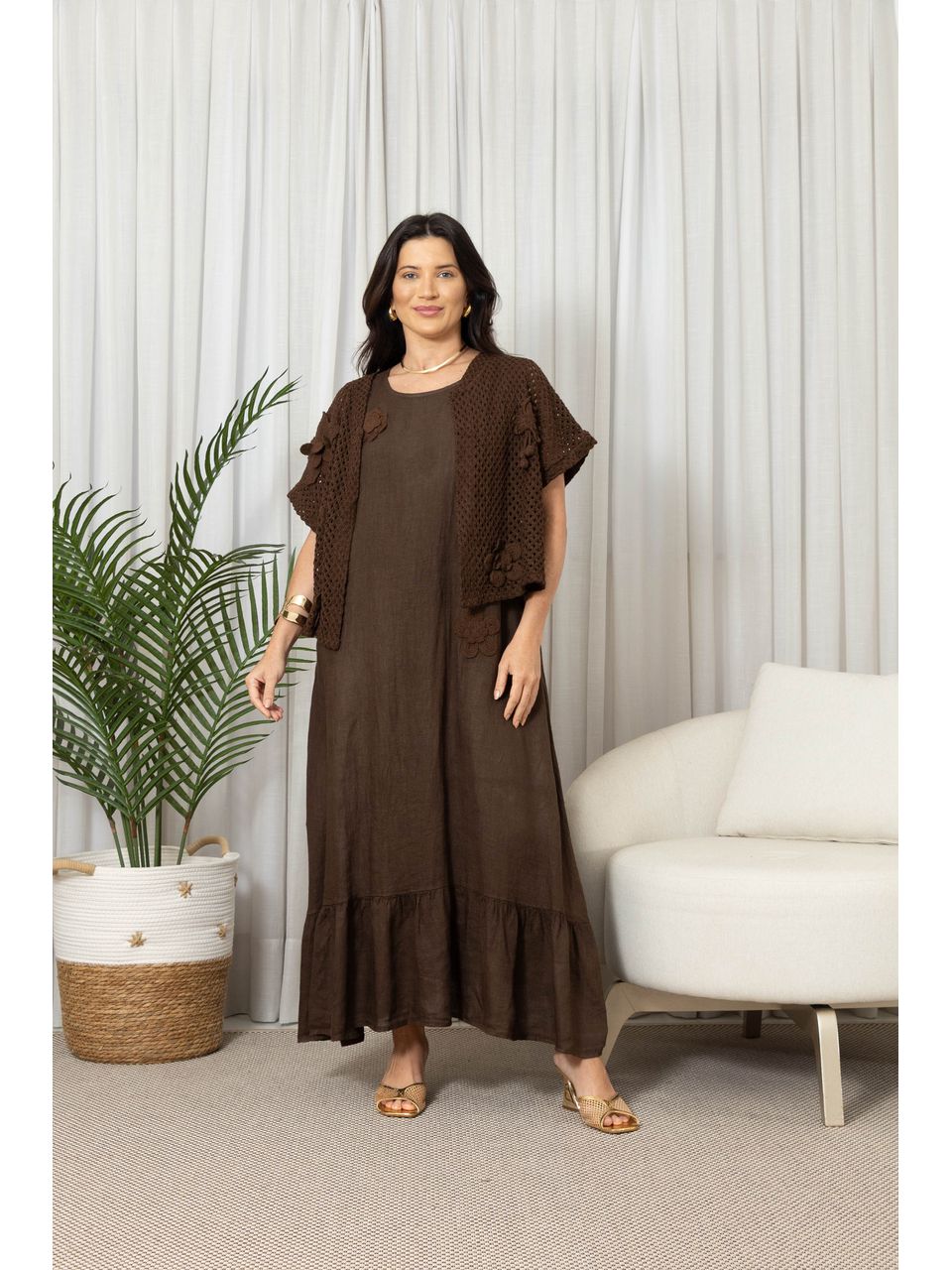 VESTIDO DELICATA CHOCOLATE